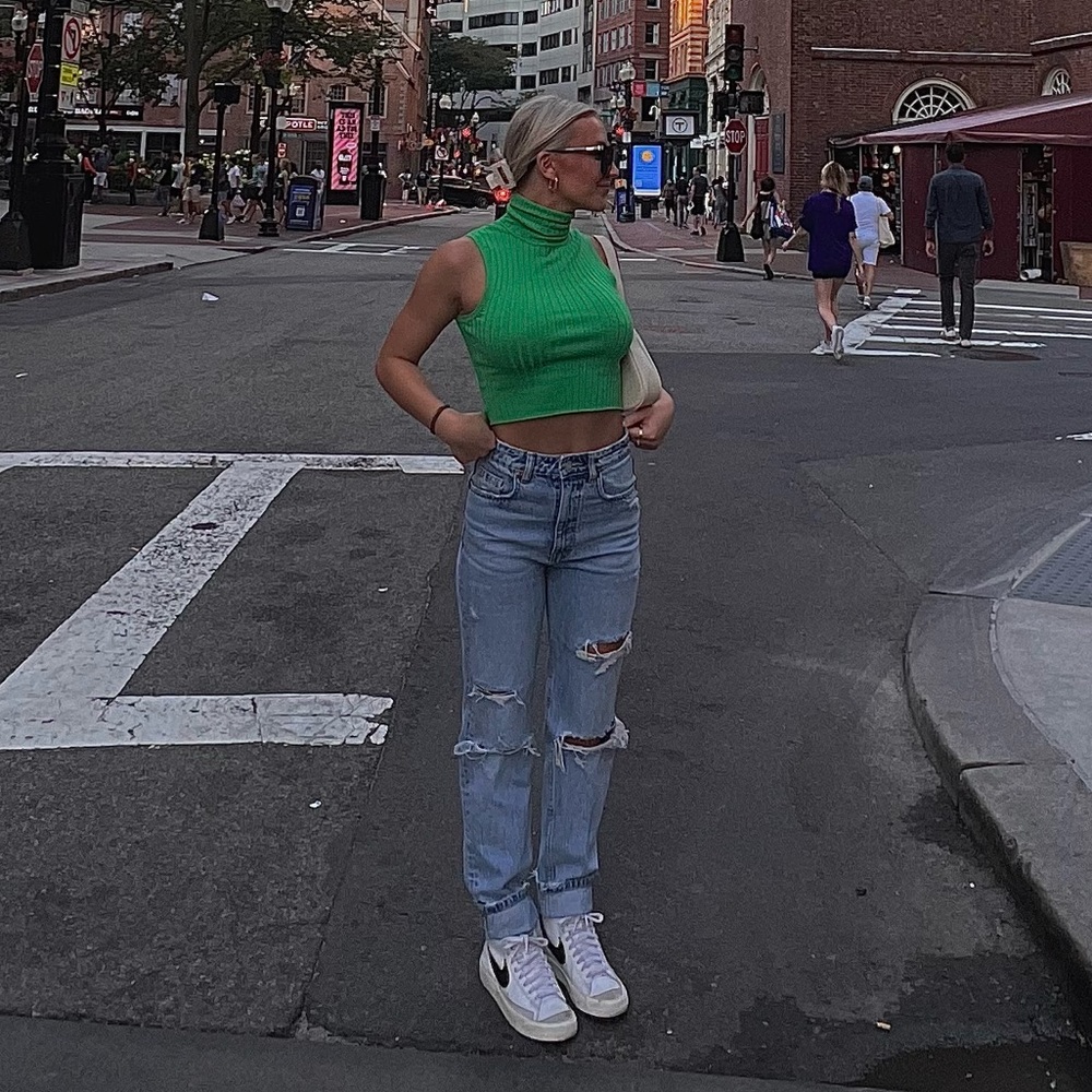 Zara turtleneck sweater crop tank